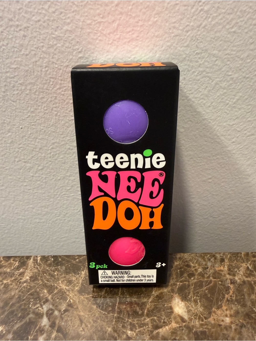 NeeDoh Teenie Groovy Glob 3 ball Toy Pack - Purple, Green and Pink